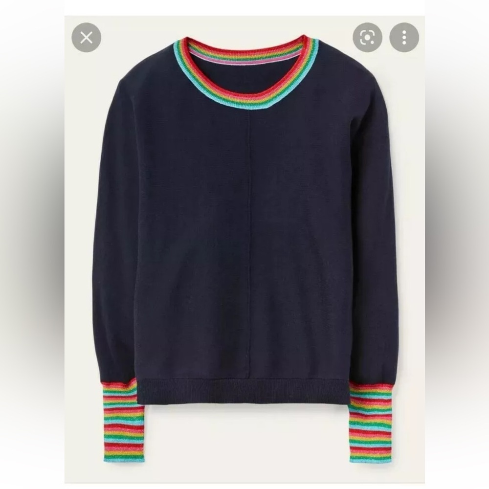 Boden lytton sweater navy rainbow sparkle 6